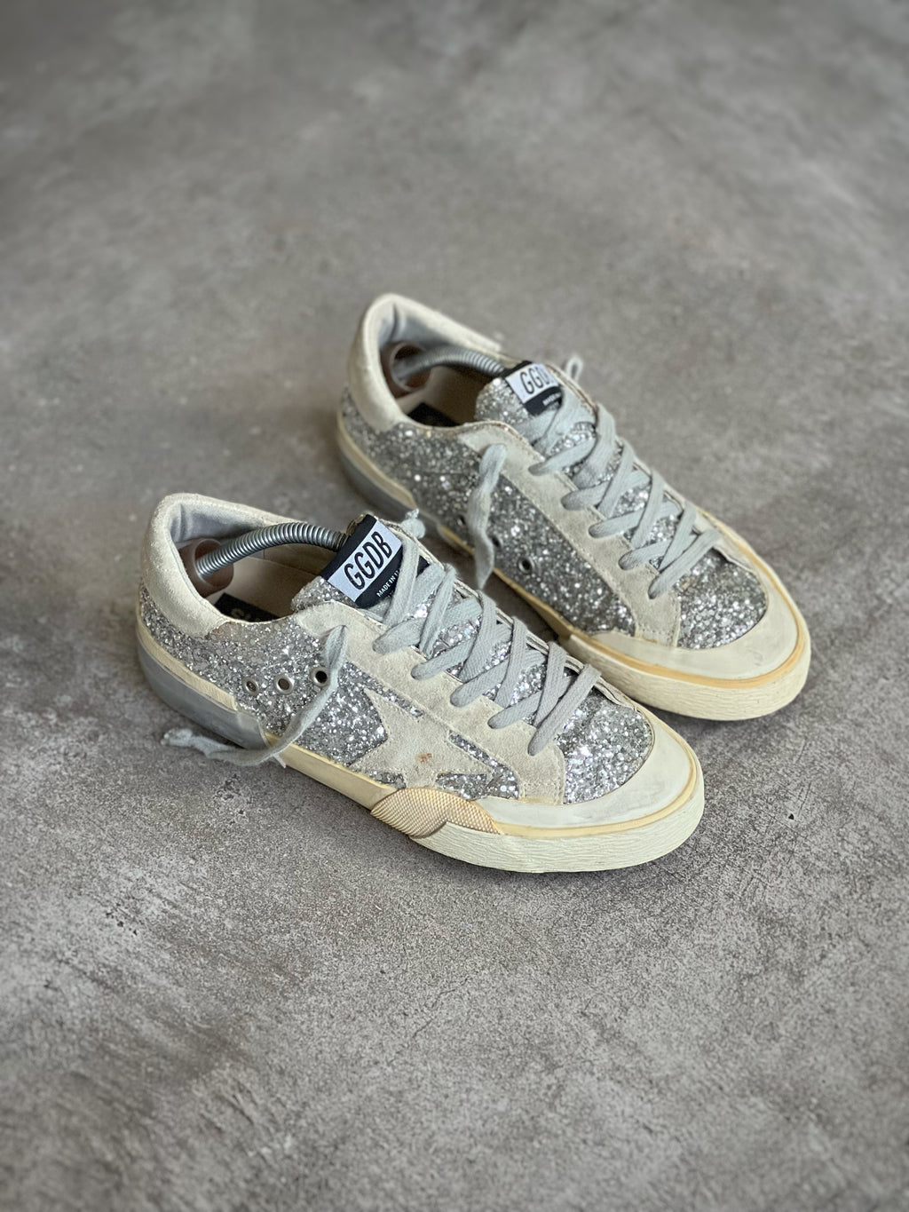 Golden Goose Superstar Silver Brillos