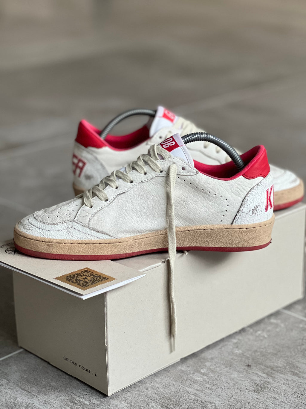 Talla 37 | Golden Goose Ball Star Classic White & Red Woman
