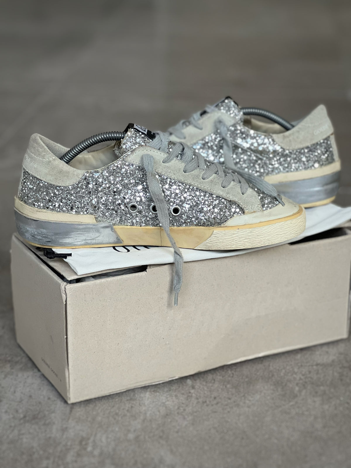 Golden Goose Superstar Silver Brillos