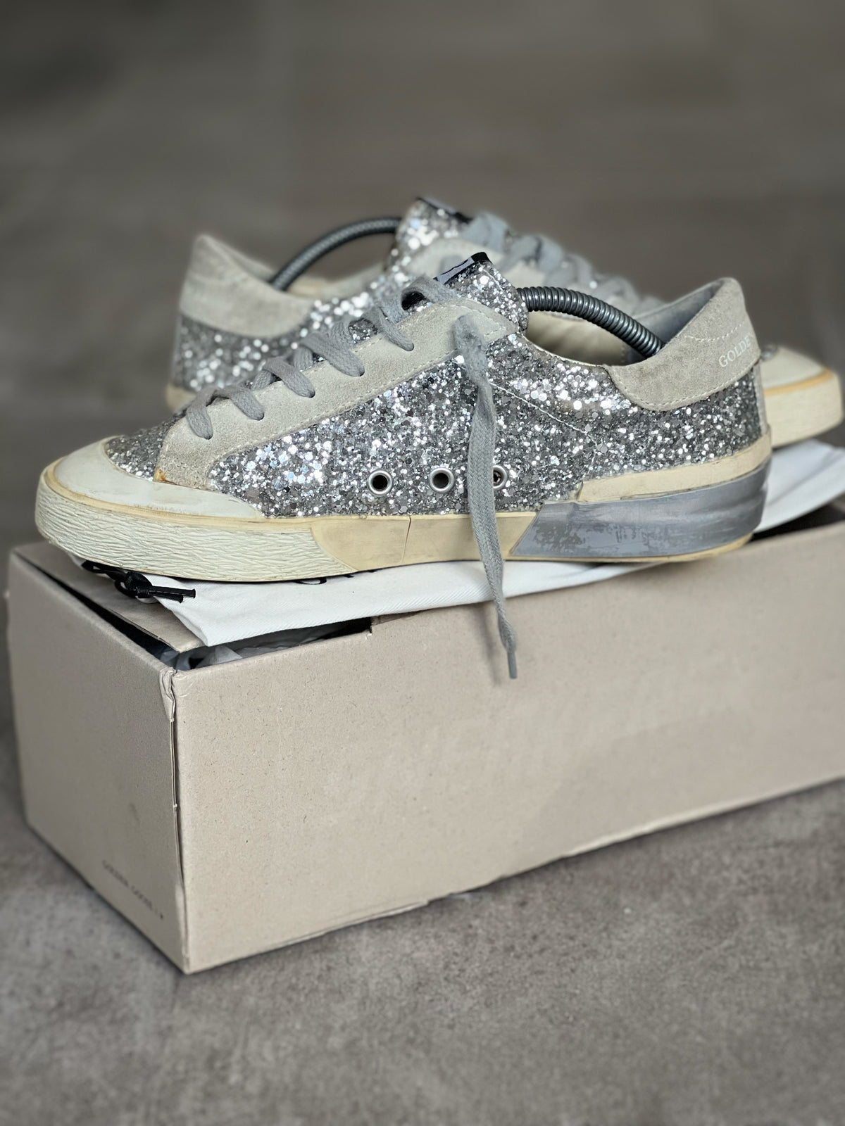 Golden Goose Superstar Silver Brillos