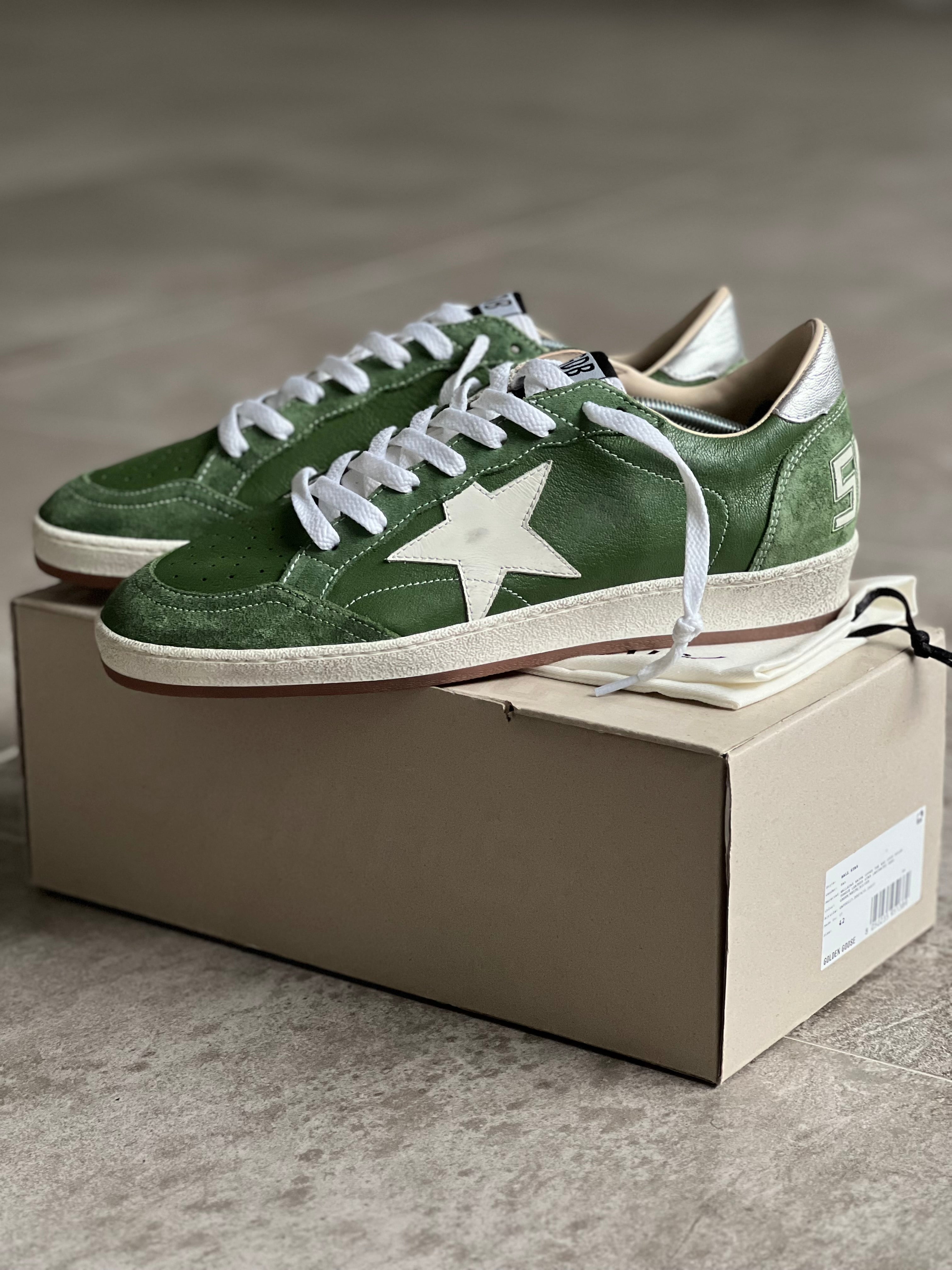 Size 42 | Ball Star Golden Goose Man Green/White/Silver