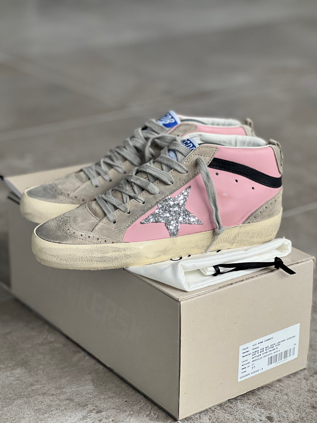 Talla 37 | Golden Goose Mid Star Pink