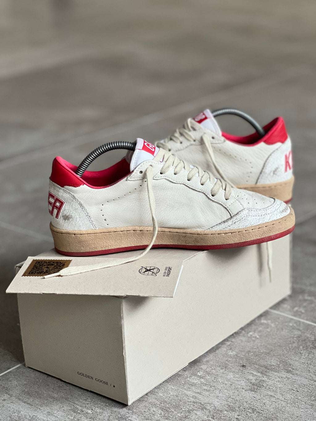 Talla 37 | Golden Goose Ball Star Classic White & Red Woman