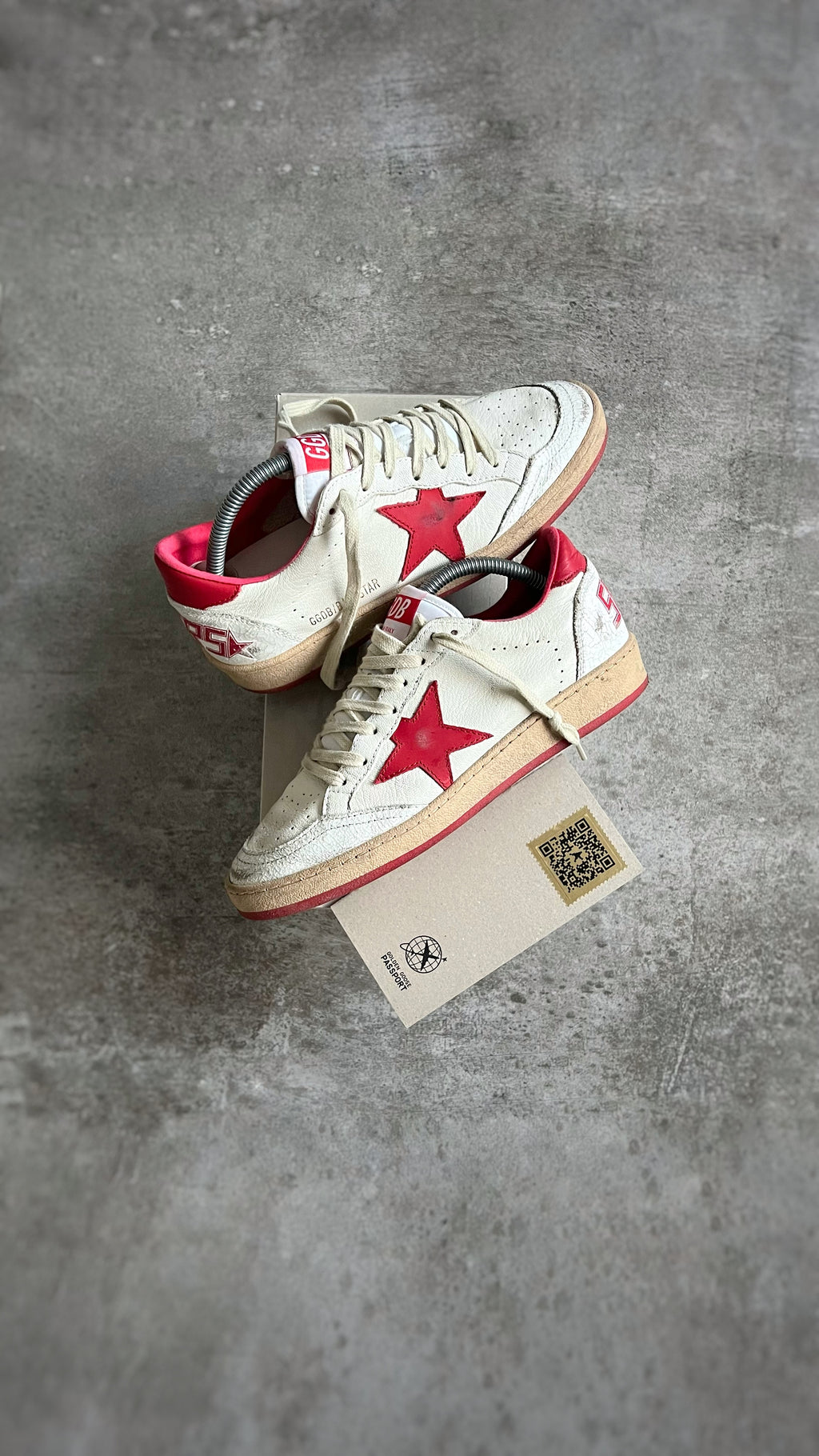 Talla 37 | Golden Goose Ball Star Classic White & Red Woman