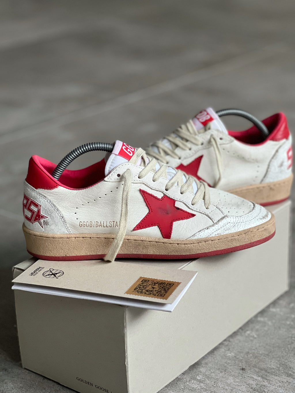 Talla 37 | Golden Goose Ball Star Classic White & Red Woman
