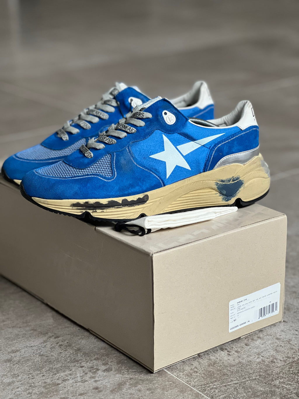 Size 42 | Golden Goose Running Sole Blue Man