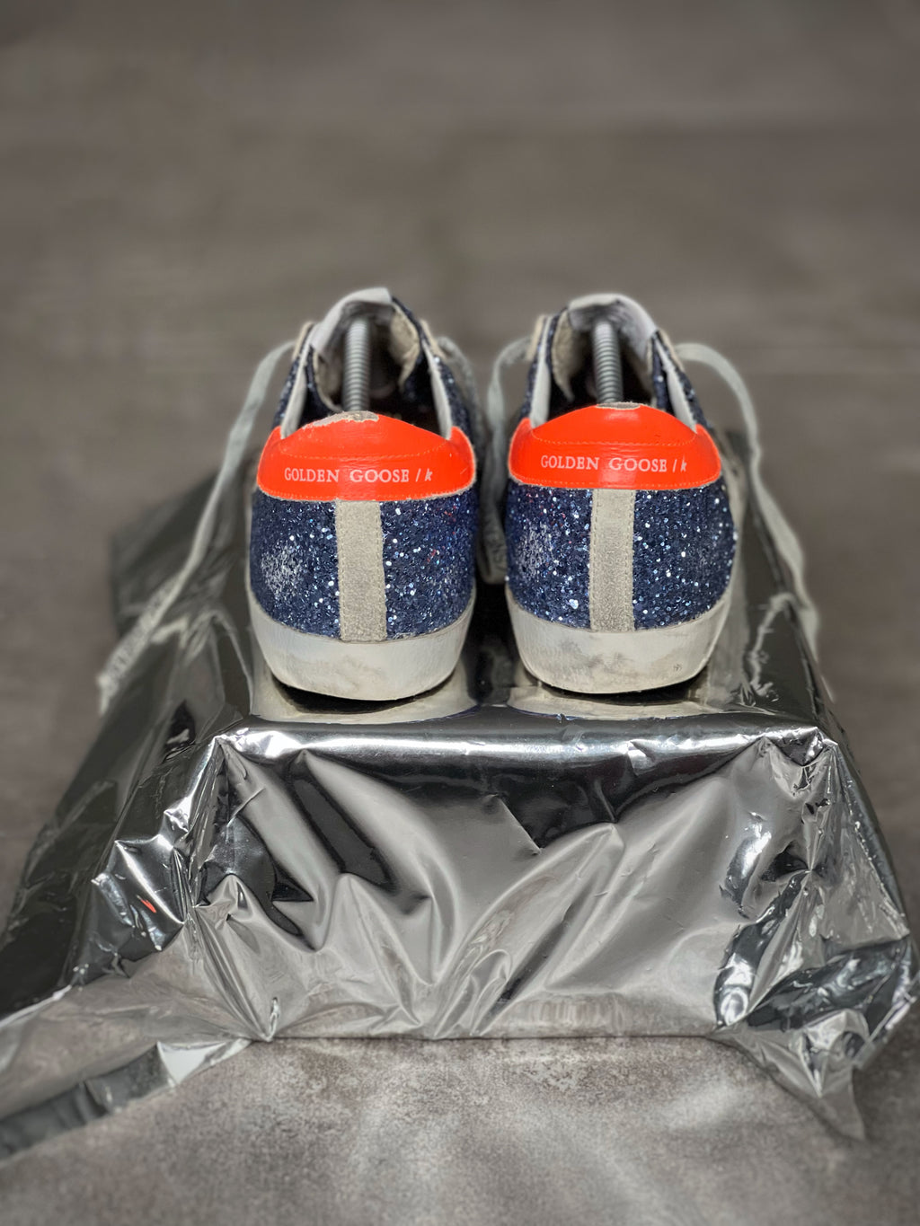 Golden Goose Superstar Azules Talón Naranja | Mujer