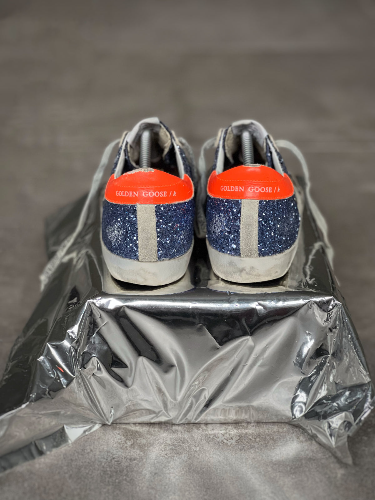 Golden Goose Superstar Azules Talón Naranja | Mujer
