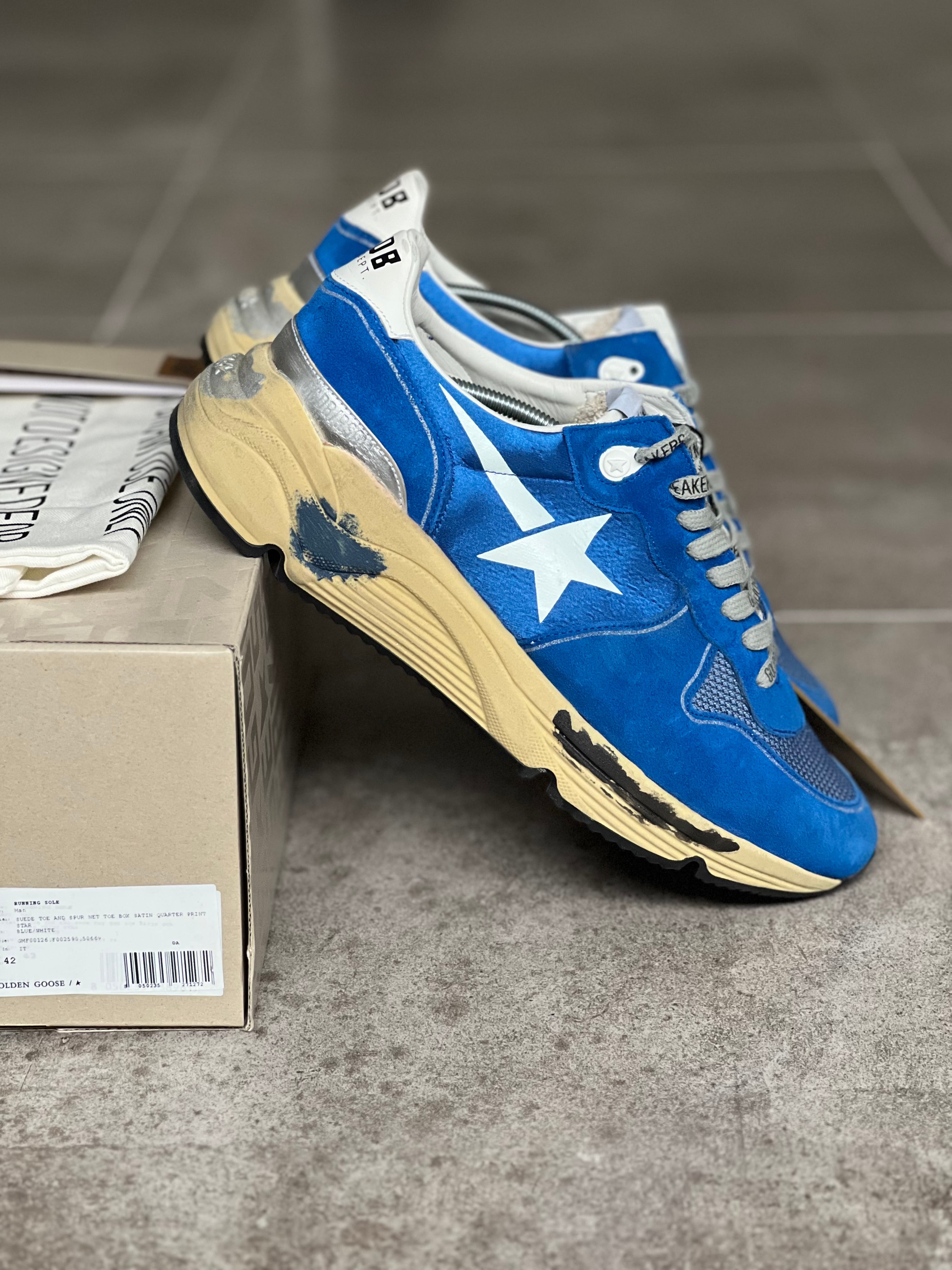 Size 42 | Golden Goose Running Sole Blue Man