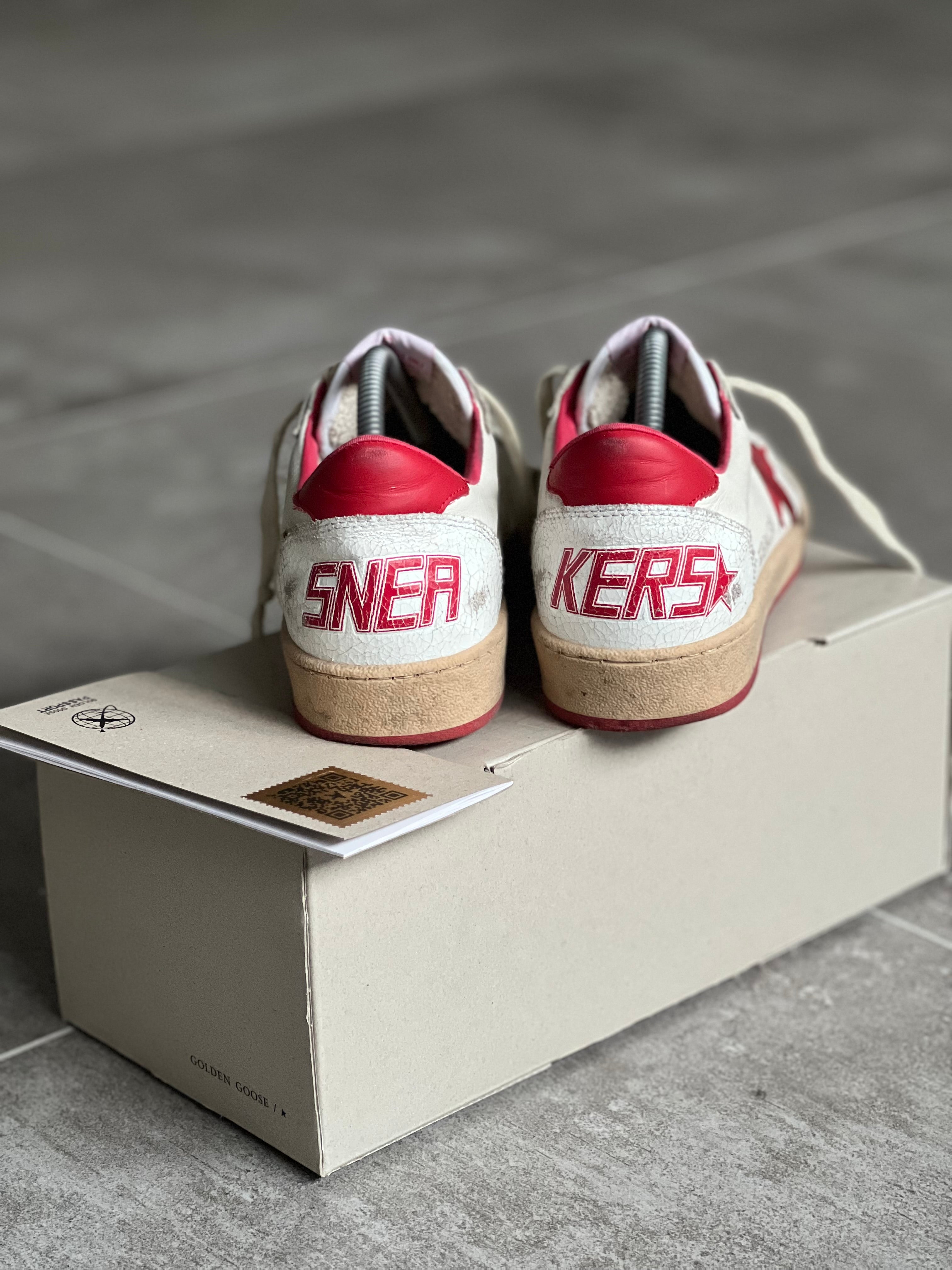 Talla 37 | Golden Goose Ball Star Classic White & Red Woman