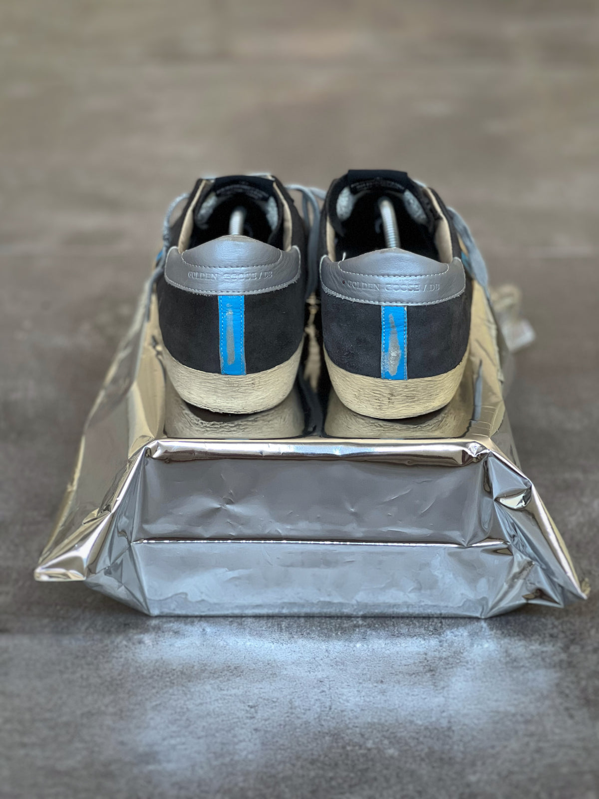 Golden Goose Superstar Grey & Blue Man Preowned