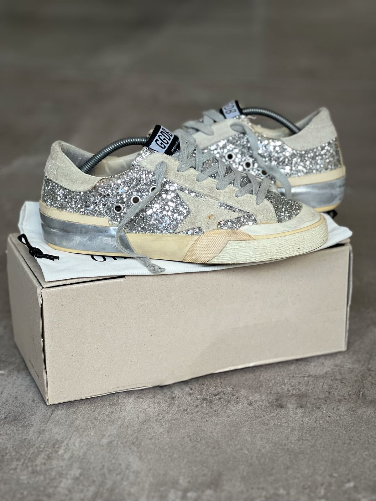Golden Goose Superstar Silver Brillos