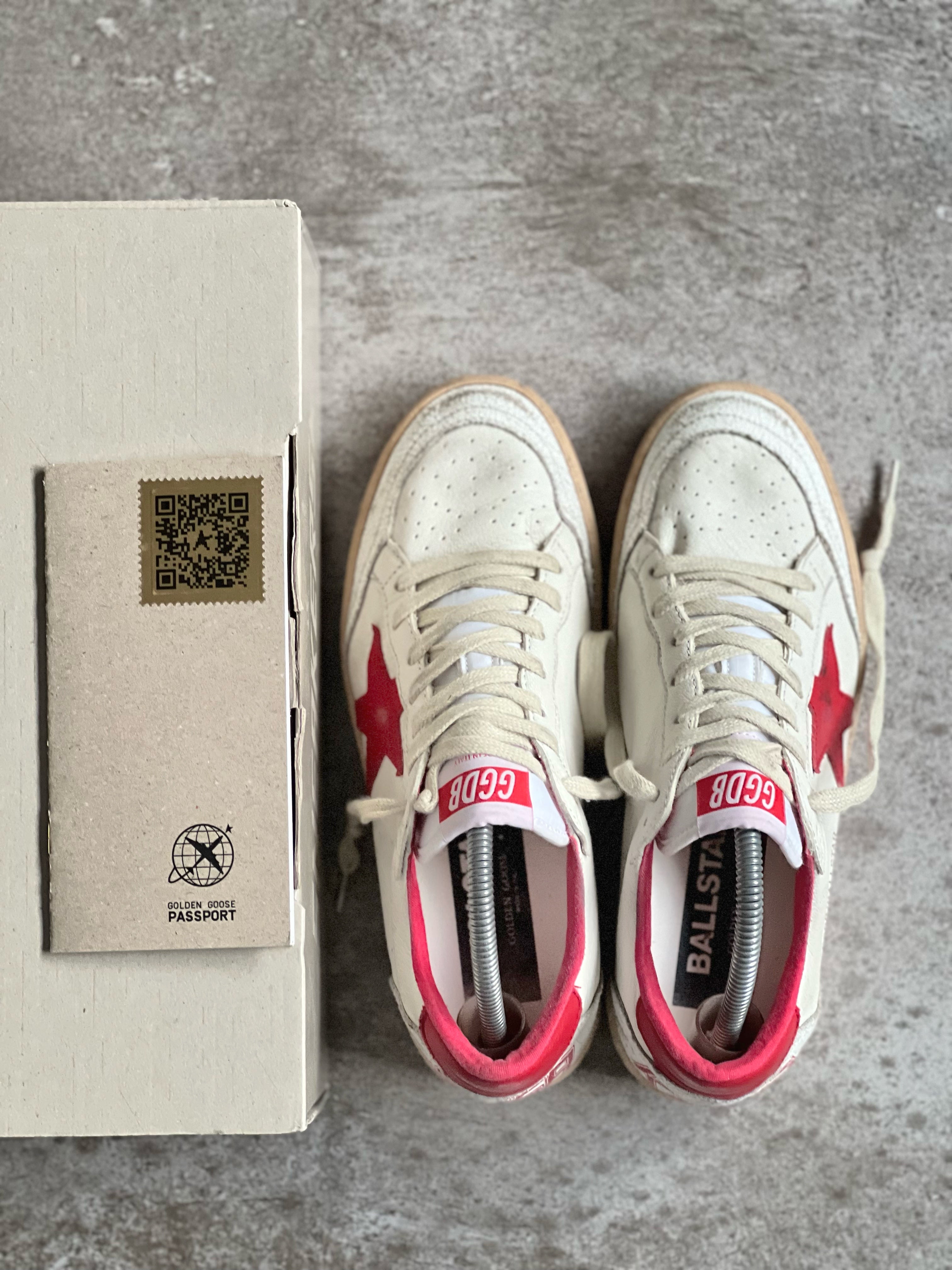 Talla 37 | Golden Goose Ball Star Classic White & Red Woman