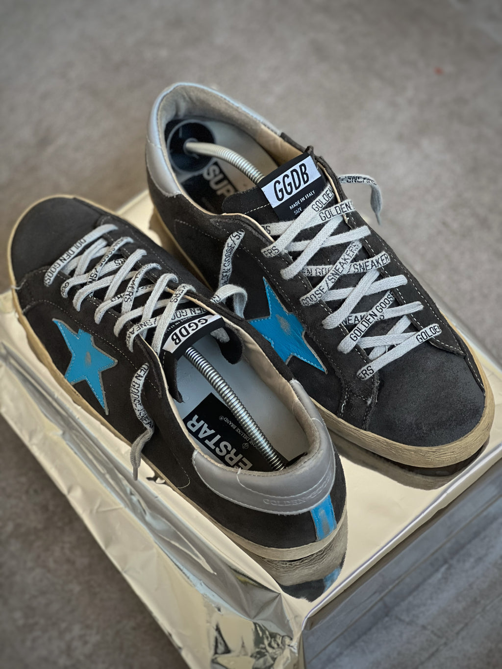 Golden Goose Superstar Grey & Blue Man Preowned