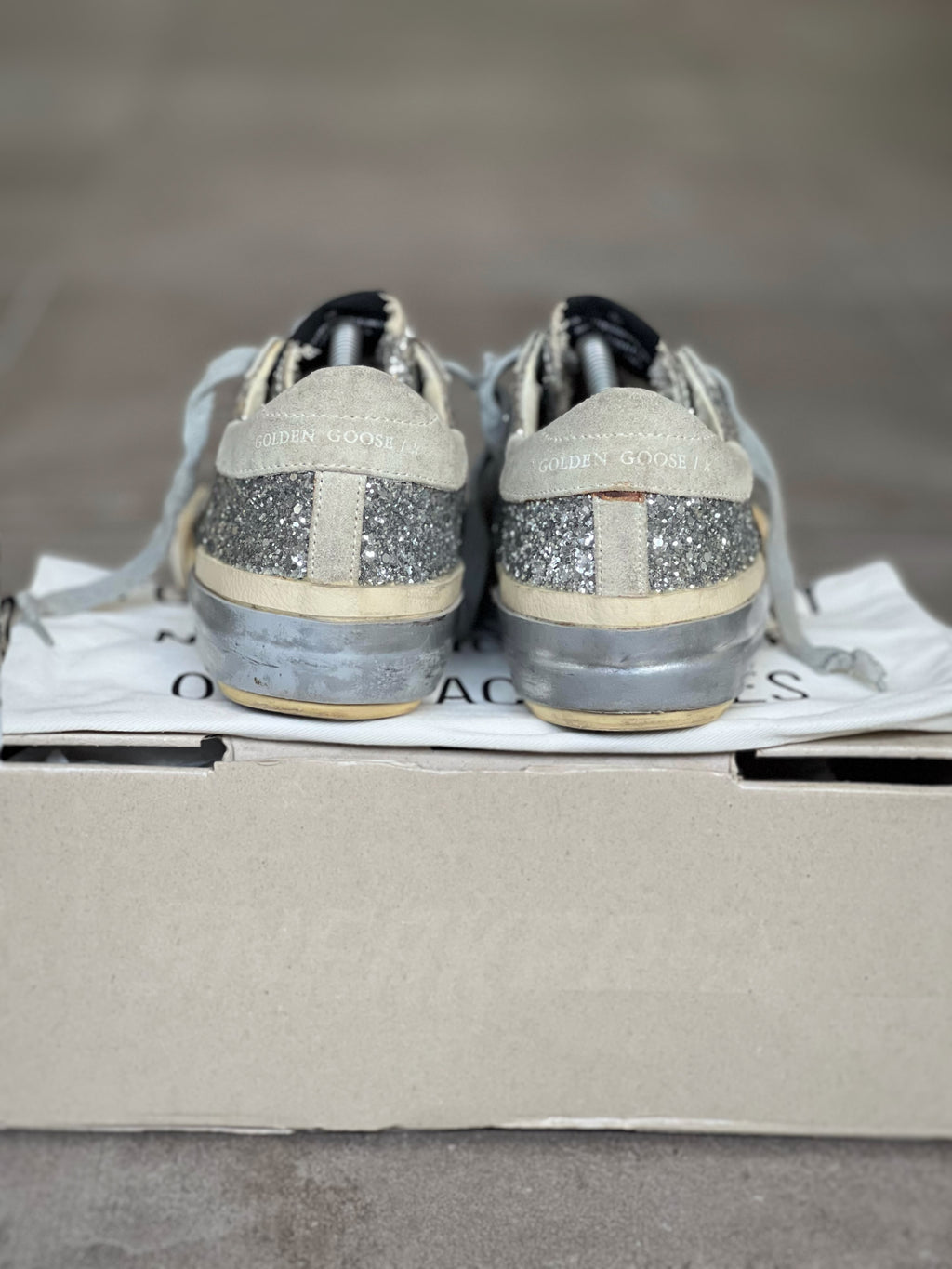Golden Goose Superstar Silver Brillos