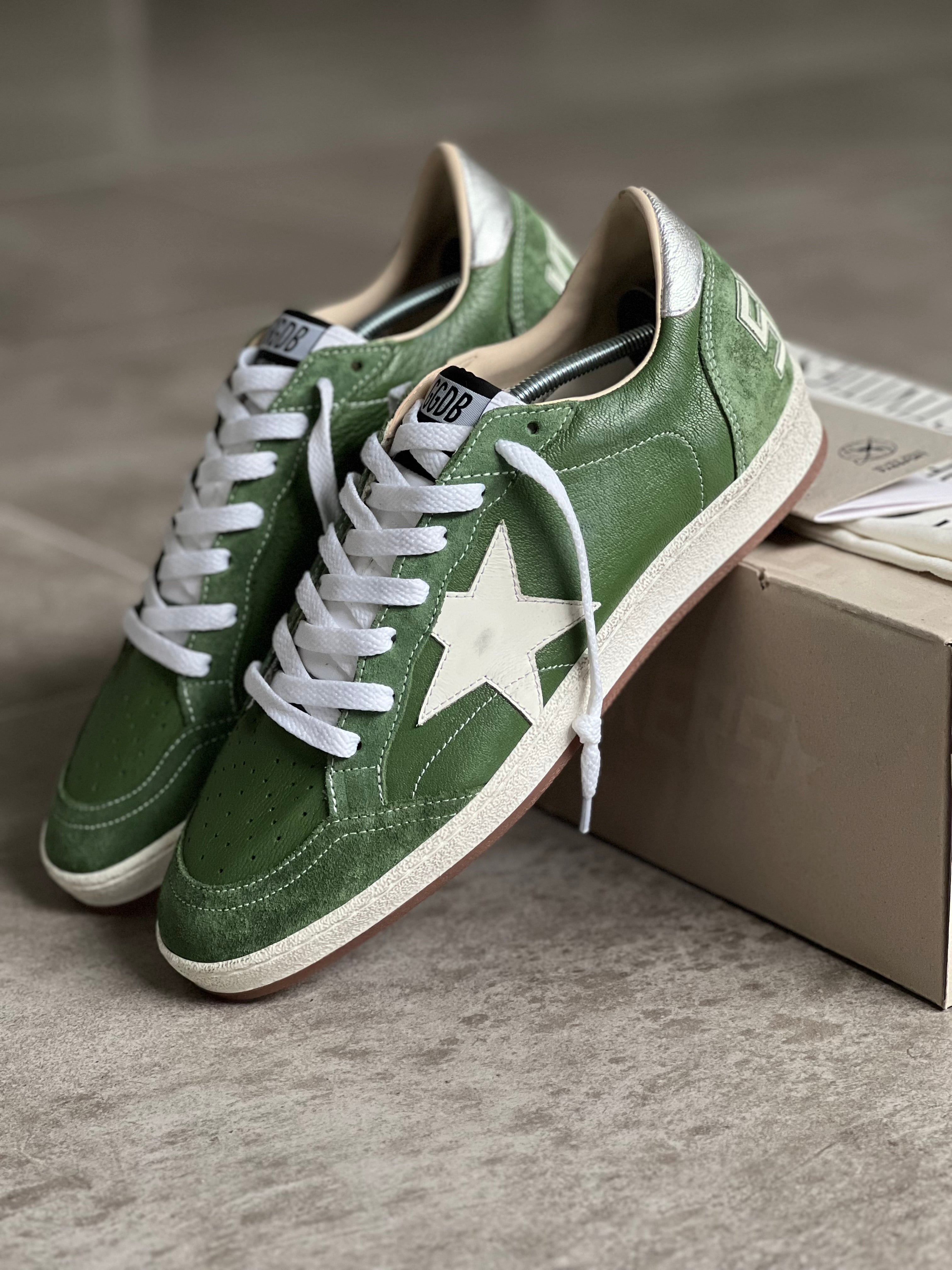 Size 42 | Ball Star Golden Goose Man Green/White/Silver