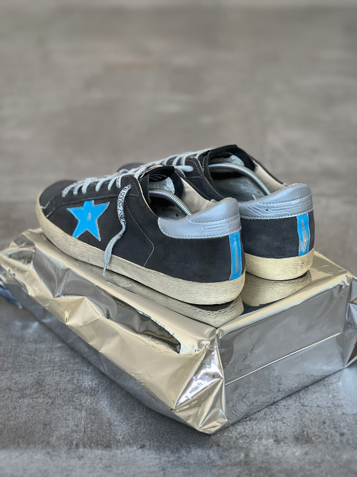Golden Goose Superstar Grey & Blue Man Preowned