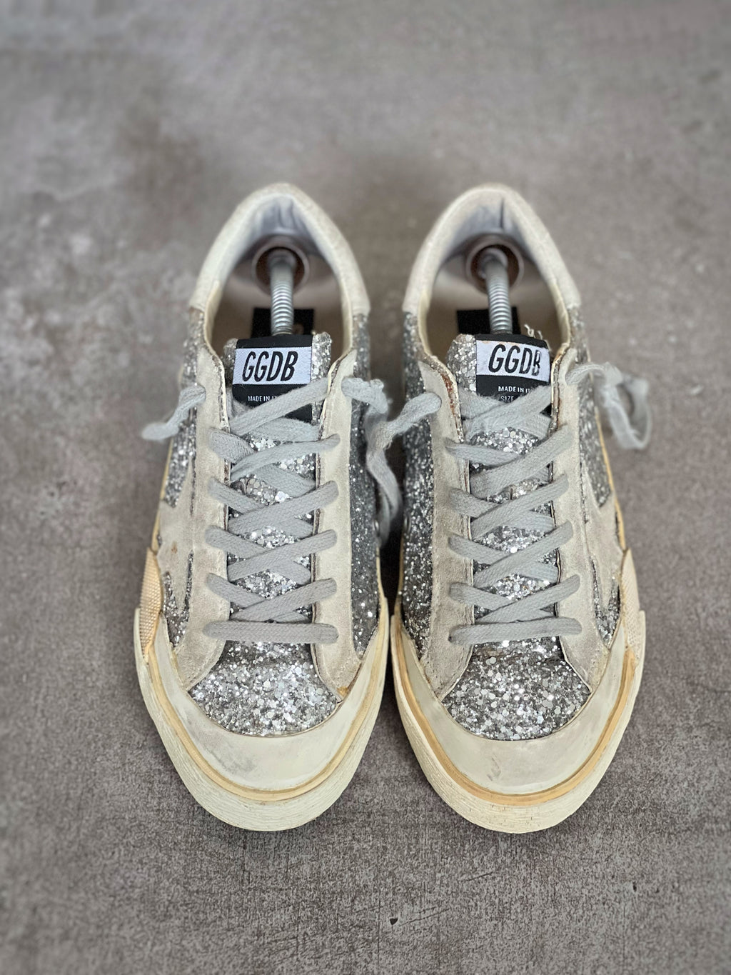 Golden Goose Superstar Silver Brillos
