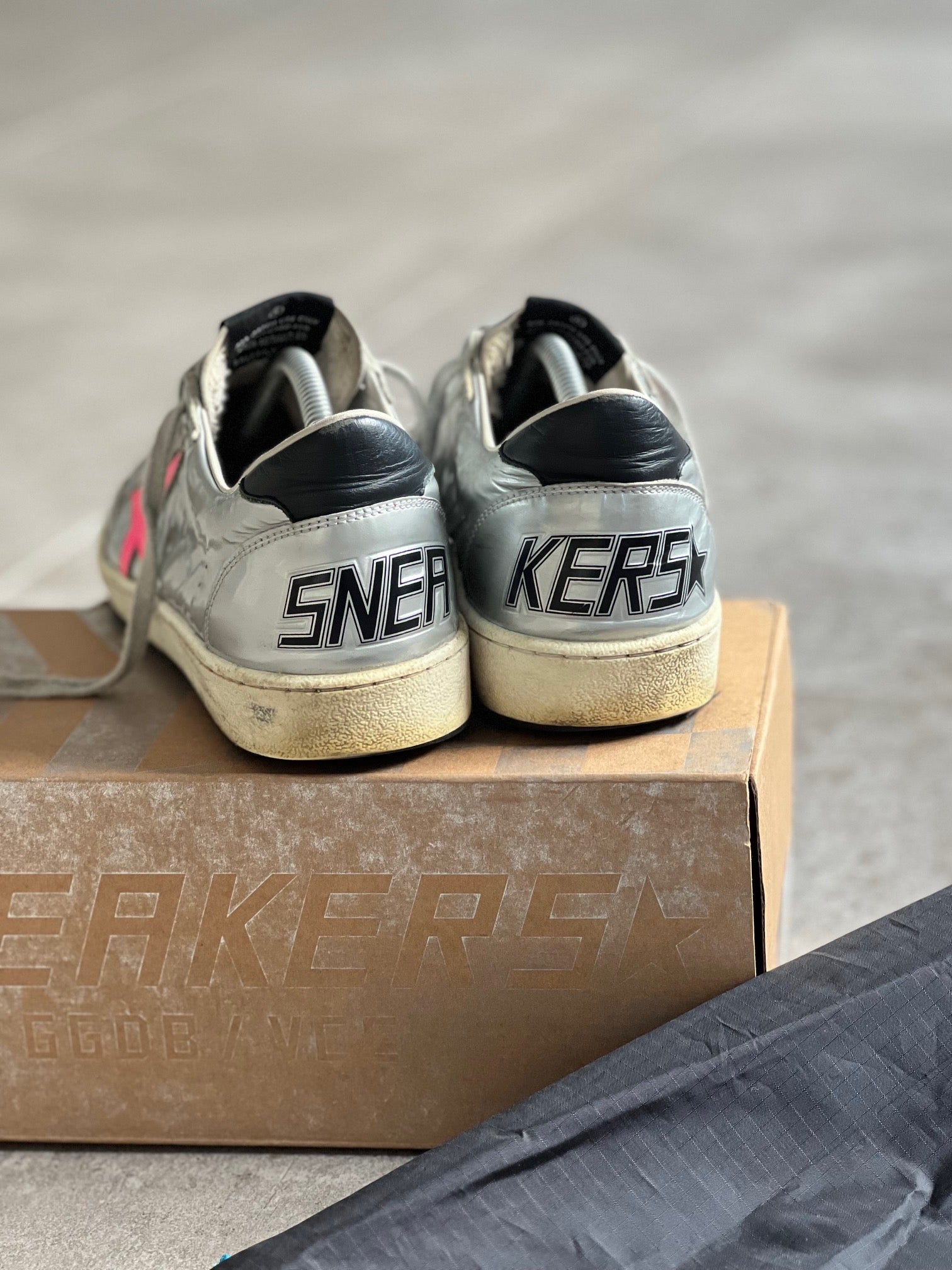 Size 38 I Golden Goose Ball Star Woman Silver &amp; Pink Woman