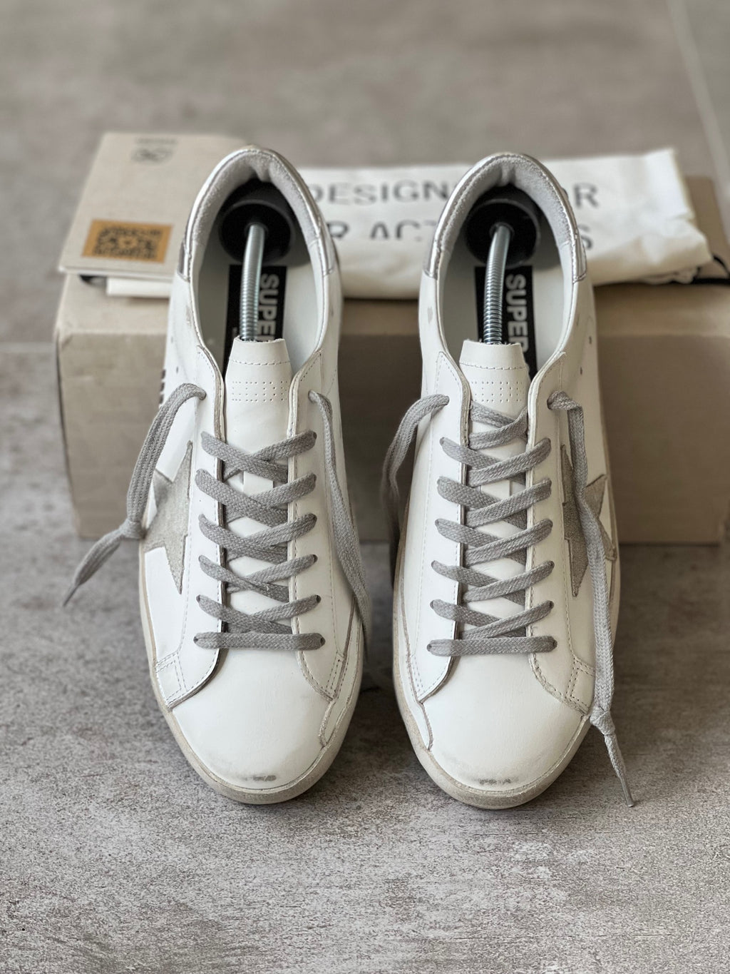 Size 42 I Golden Goose Superstar Classic Man White &amp; Silver
