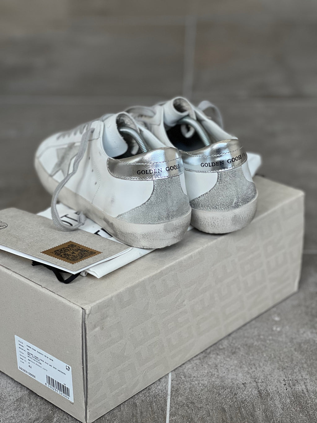 Size 42 I Golden Goose Superstar Classic Man White &amp; Silver