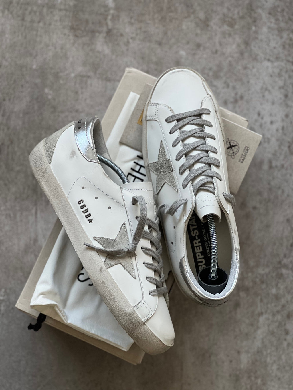 Size 42 I Golden Goose Superstar Classic Man White &amp; Silver