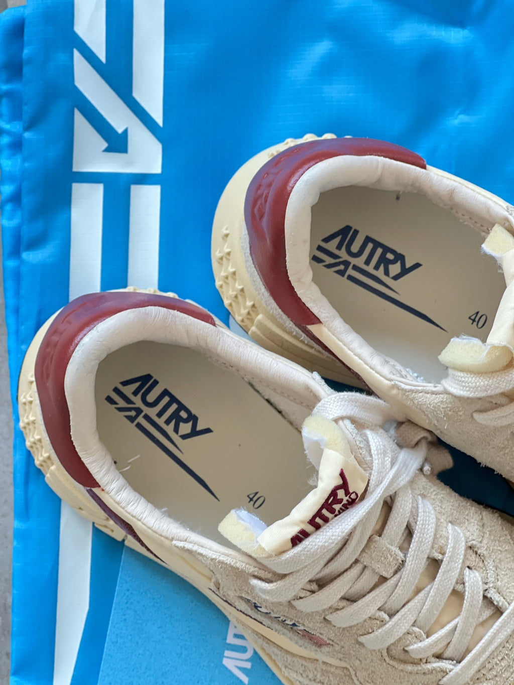 Size 40 I Autry Reelwind Beige &amp; Burgundy