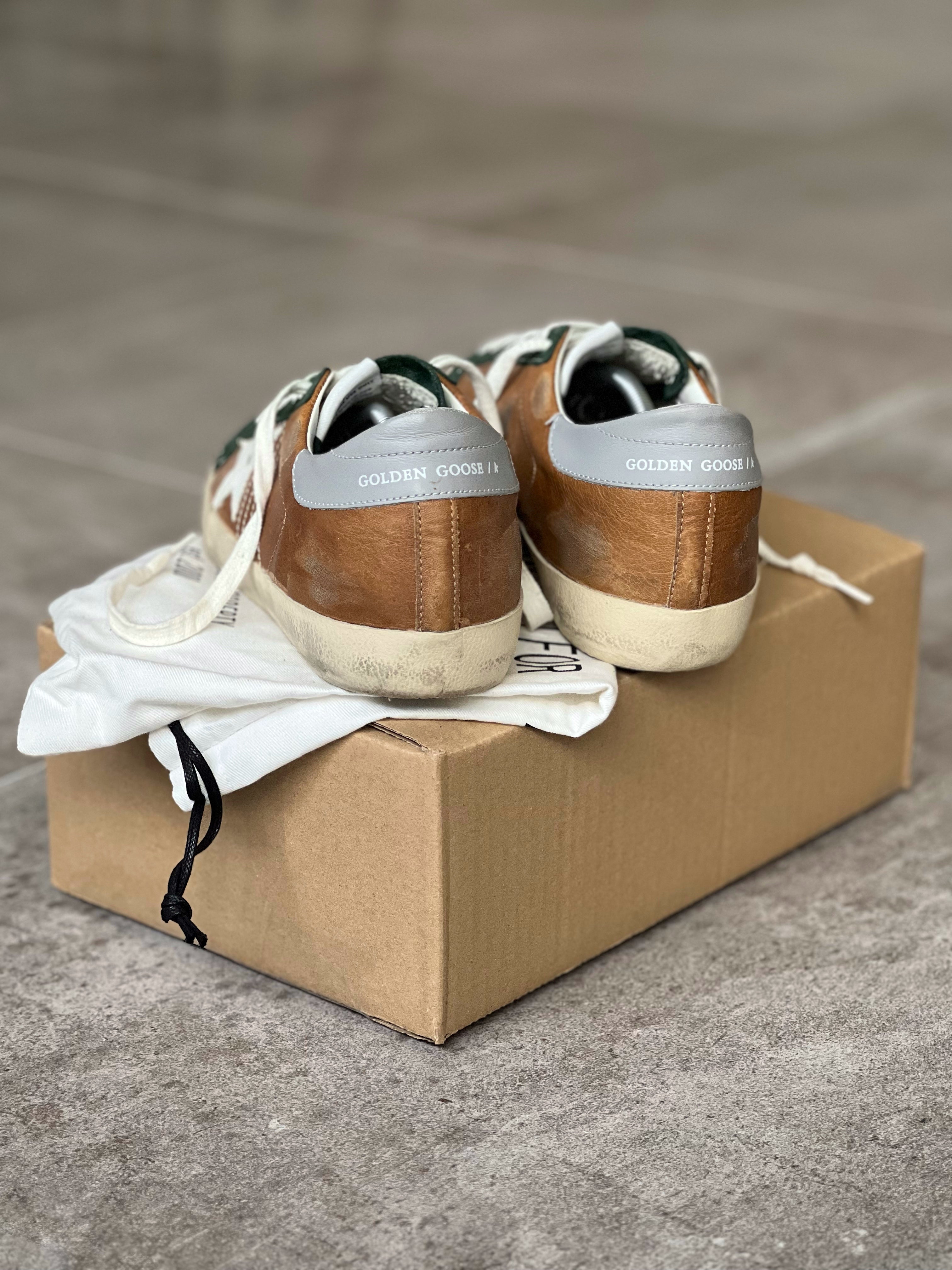 size 42 I Golden Goose Superstar Brown & Green Man Preloved