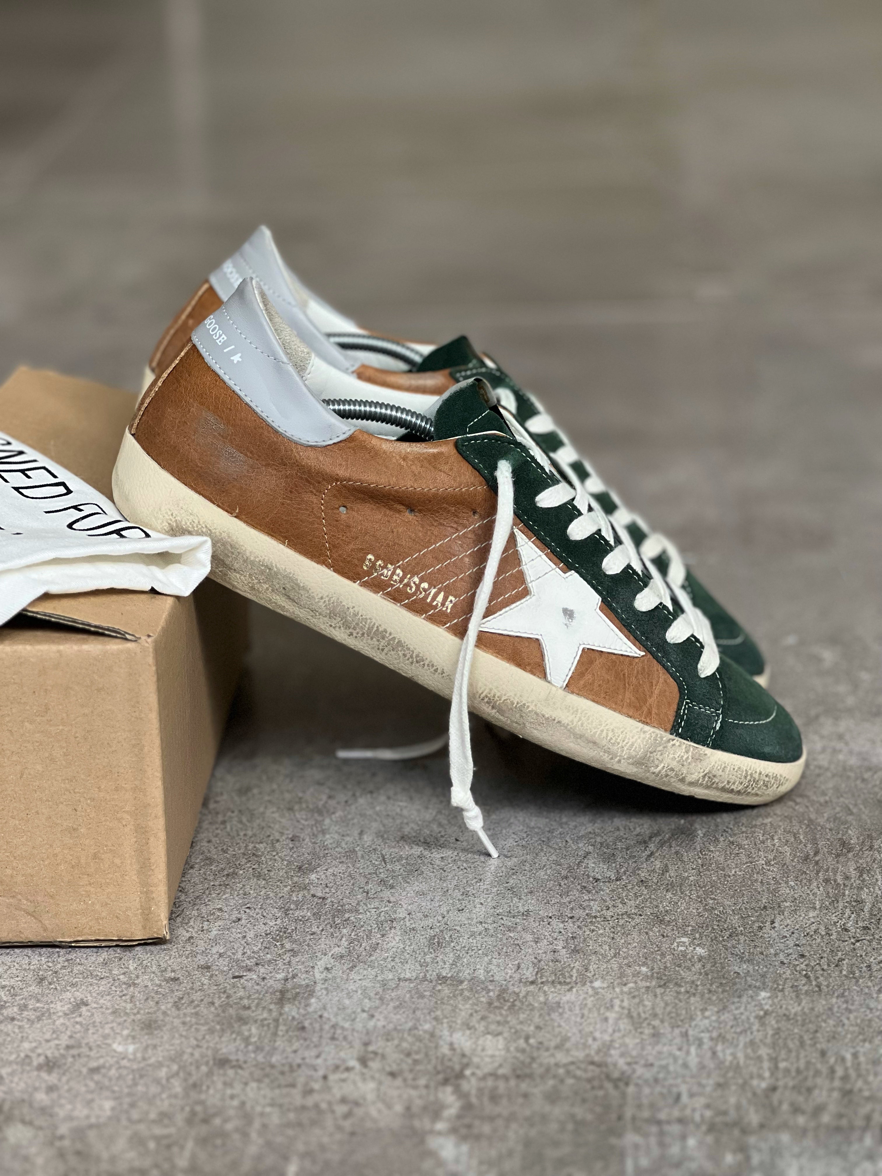 size 42 I Golden Goose Superstar Brown & Green Man Preloved
