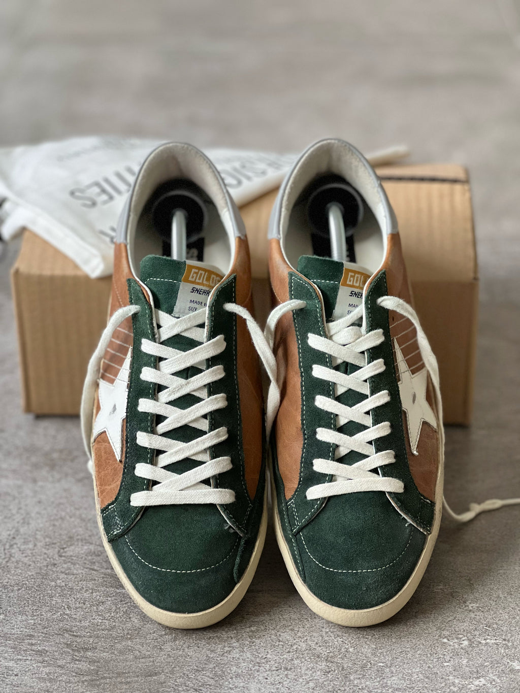 size 42 I Golden Goose Superstar Brown & Green Man Preloved