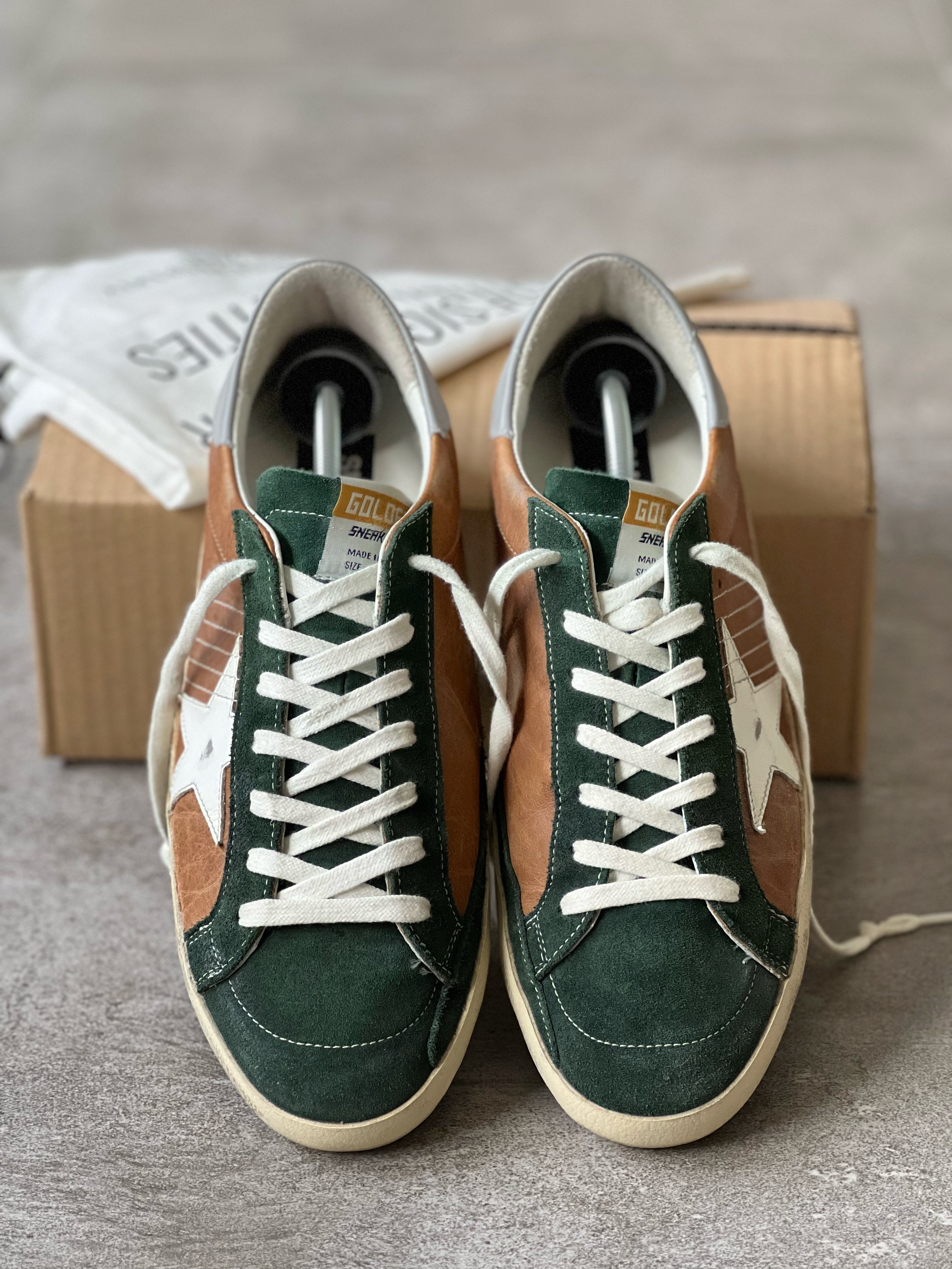 size 42 I Golden Goose Superstar Brown & Green Man Preloved