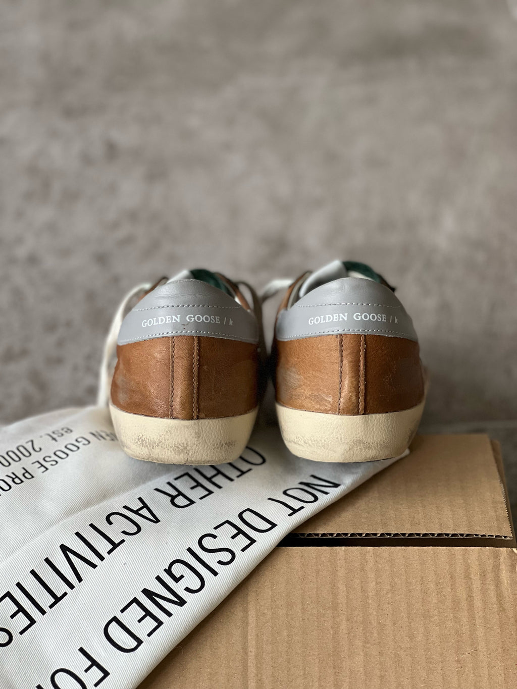 size 42 I Golden Goose Superstar Brown & Green Man Preloved